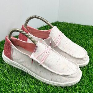 Hey Dude Wendy Confetti Pink Slip On Loafer Casual Comfort Shoes Women's Sz 9